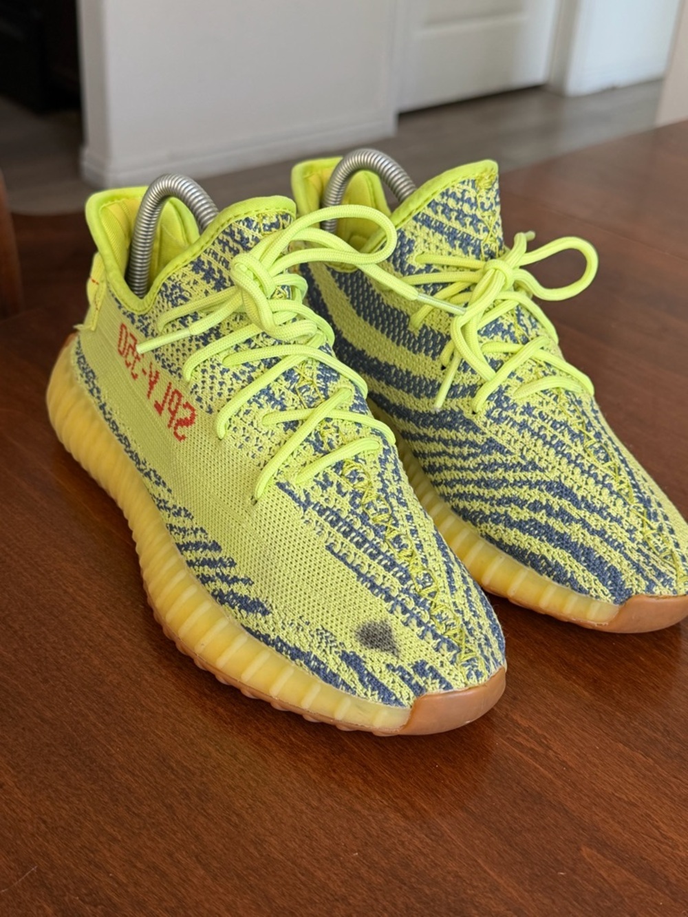 adidas Yeezy Boost 350 V2 Low Semi-Frozen Yellow Size 7.5 No Box “STAINED” - Picture 11 of 12